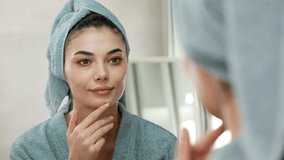 Reflection in a mirror beautiful woman making cosmetic skin care
 - Powered by Shutterstock - Get 15% off with code: PIKWIZARD15
