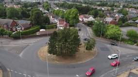 Aerial Footage of British Roads and City. Beautiful Luton is City of England UK. Drone's Camera Editorial Footage captured on 31-7-22