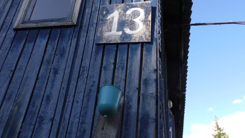 
old timber house in the mountains