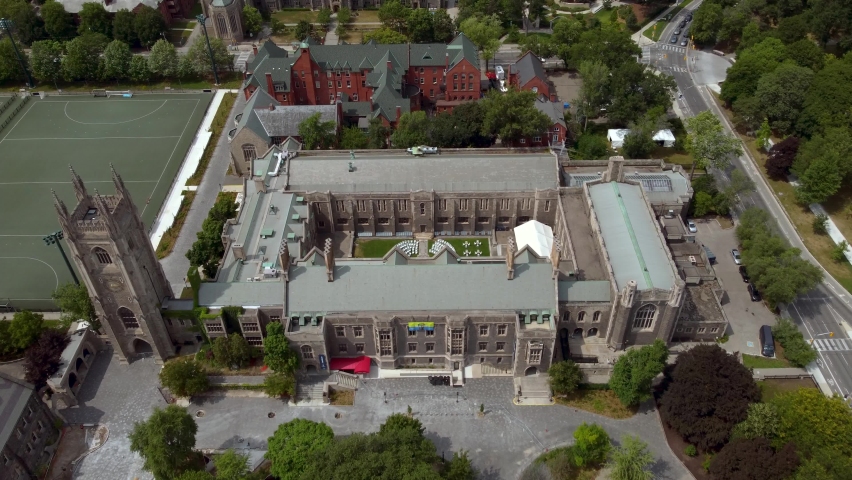 Toronto, Canada city arial footages. historical buildings.