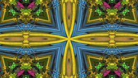 Decorative video with rotating kaleidoscopic pattern