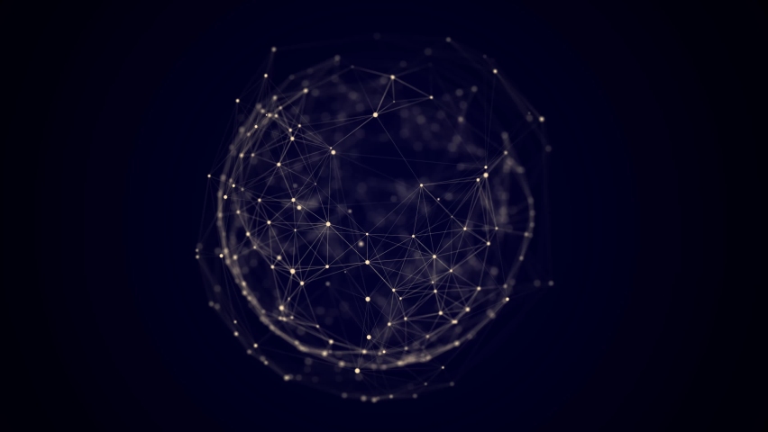 Futuristic sphere made up of points and lines. Network connection structure. Big data visualization. 3D rendering.	 Royalty-Free Stock Footage #1095090945