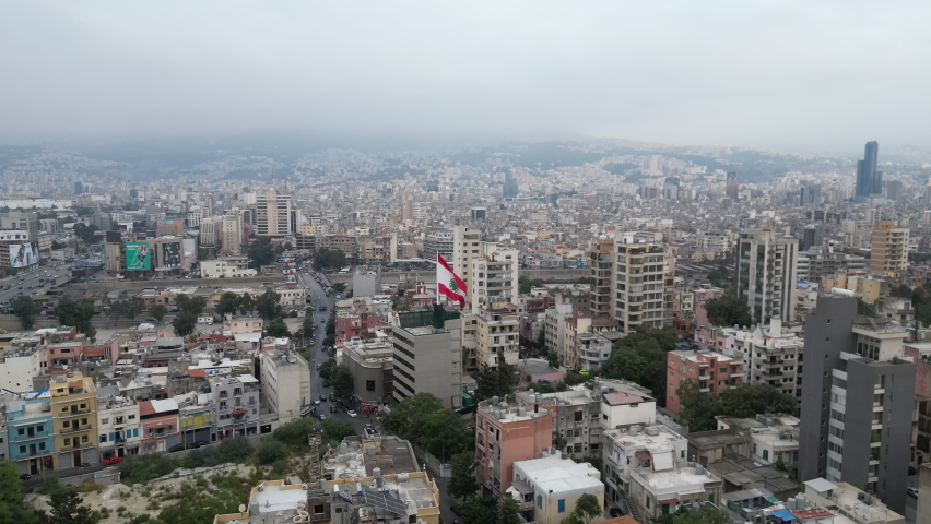 Aerial view of the city of Beirut Lebanon Royalty-Free Stock Footage #1095091915