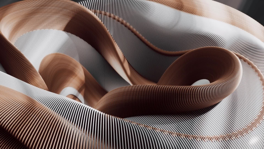 3d render of looped animation with geometric shapes. Infinite animation. Satisfying calm video 