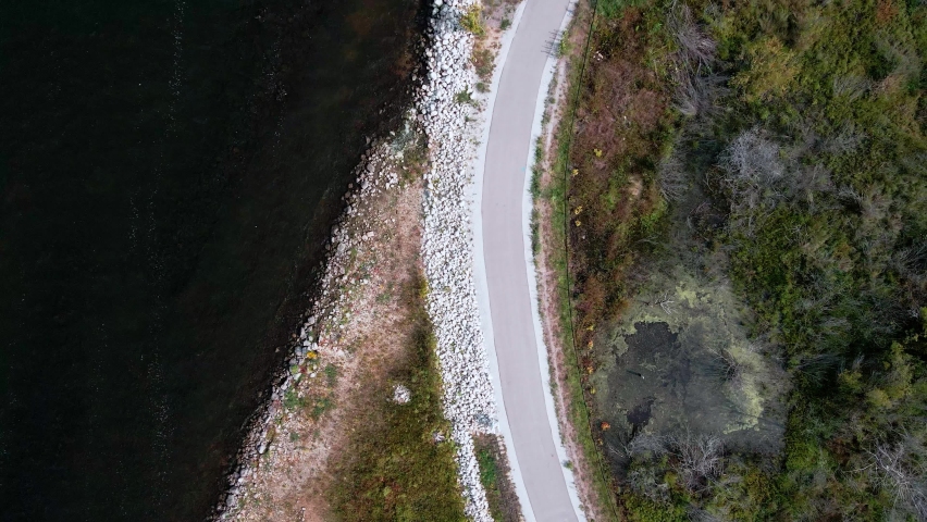 Tracking the bike path along the shoreline of Muskegon lake.