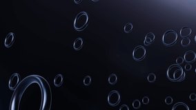 Black moving circles in dark space loop animation