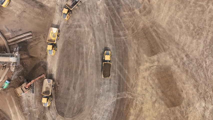 Tipper Truck Moving Large Quantities of Earth in the Construction Industry