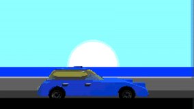 8 bit car loop. 3d animation