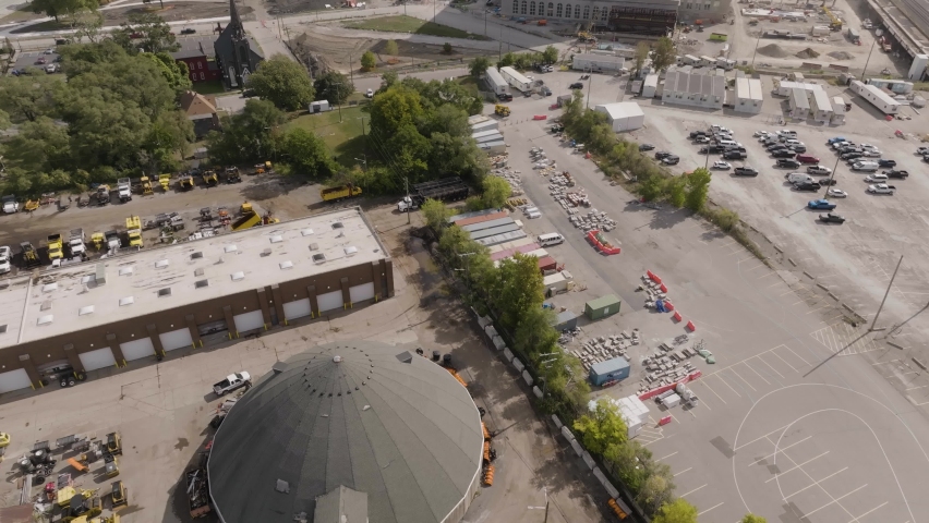 Michigan Depot in Detroit Aerial Tilt Up