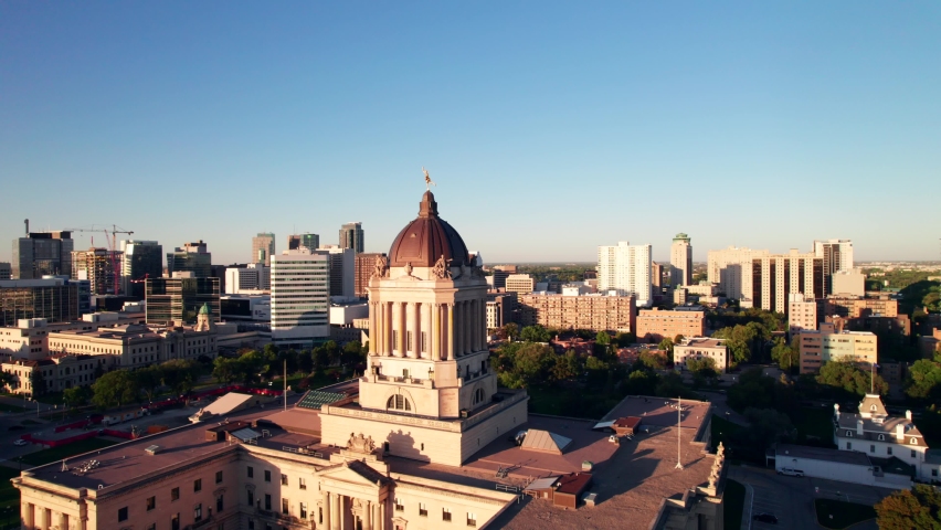 Legislative Building in Winnipeg. Classic Parliament Building in the Canadian Prairies.