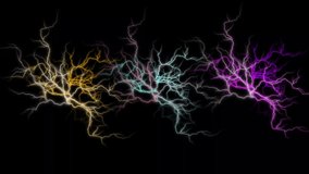 Colorful lightning field motion graphics with night background