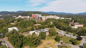 4K Drone Video (dolly shot) of Mission Hospital in Asheville, NC on Sunny Summer Day - 25