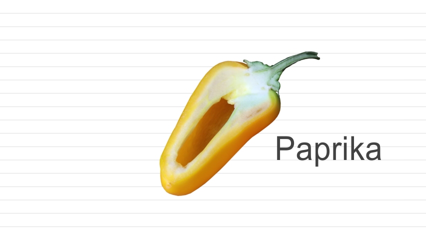 Paprika Nutrient Composition Table.  A business concept with paprika and graphs.
