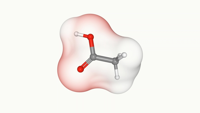 3D molecular structure of an acetic acid molecule