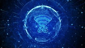 6G Digital Global Technology World Network connections Loop background. Technology wireless data transmission, high-speed internet in abstract. Information flow modern global. 3D Illustration - Powered by Shutterstock - Get 15% off with code: PIKWIZARD15