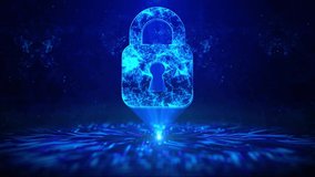 Lock Text with HUD Rotation Digital Technology interface Sci Fi Hologram Cyberspace Loop. internet Secure payment online digital wallet, mobile wallet safety VPN virtual private crime. 3D Illustration - Powered by Shutterstock - Get 15% off with code: PIKWIZARD15
