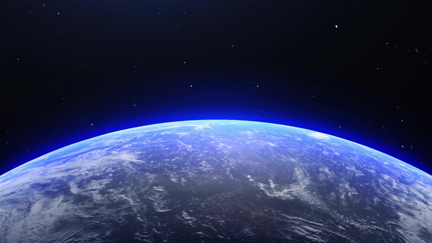 Cinematic view of space, earth and orbit Space view to our planet
