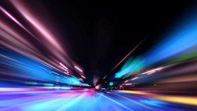 Car driving fast with colorful light trails, High Speed Light with Night City, Driving on city highway  Through City at Night, City traffic at night - Powered by Shutterstock - Get 15% off with code: PIKWIZARD15