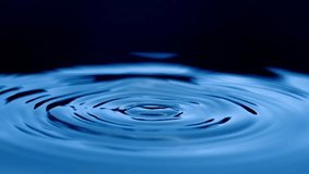 Slow motion of water splash on black background, High Contrast Water Drop, Drop falls into clean blue water and diverging circles macro shot, Water drop splash and crown, 4K - Powered by Shutterstock - Get 15% off with code: PIKWIZARD15