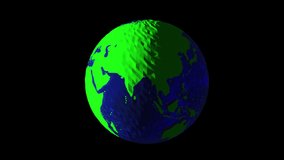 Earth Rotation Animation. Globe Spinning Seamless Loop.