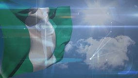 Animation of data processing over flag of nigeria. Global patriotism and digital interface concept digitally generated video. - Powered by Shutterstock - Get 15% off with code: PIKWIZARD15