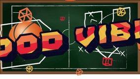 Animation of good vibes over basketballs on green background. Sport and digital interface concept digitally generated video. - Powered by Shutterstock - Get 15% off with code: PIKWIZARD15