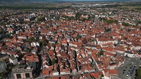 Aerial view of the city Selestat in France