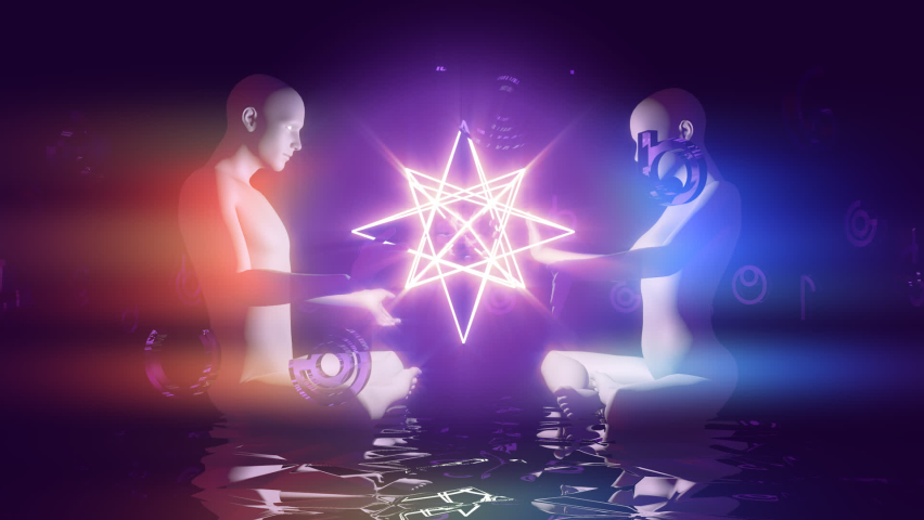 looped 3d animation a pair of magicians create a magical artifact Royalty-Free Stock Footage #1095257365