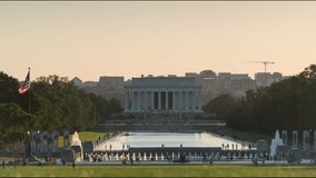 Time Lapse: Sunset over Lincoln Memorial