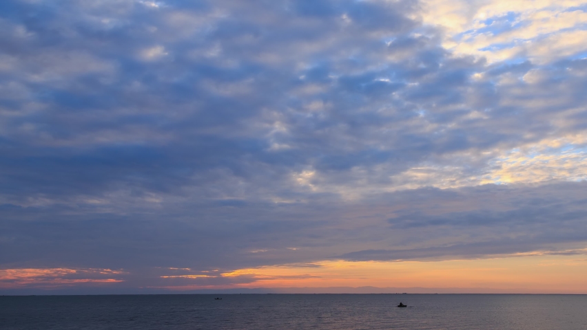 Bay Posolskiy Sor. Sunset over Lake Baikal, Russia, Buryatia. Time Lapse, TimeLapse