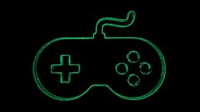 Gaming Pad Animated Icon appearing with Lines on black.Gaming pad symbol, esport, video controller, 5g game and cyber sport light digital concept. 3D Illustration - Powered by Shutterstock - Get 15% off with code: PIKWIZARD15