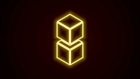 Glowing neon line Blockchain technology icon isolated on black background. Cryptocurrency data. Abstract geometric block chain network technology business. 4K Video motion graphic animation. - Powered by Shutterstock - Get 15% off with code: PIKWIZARD15