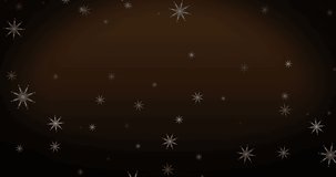 Animation of snow falling and christmas fairy lights flickering over black background. Christmas, festivity, celebration and tradition concept digitally generated video.