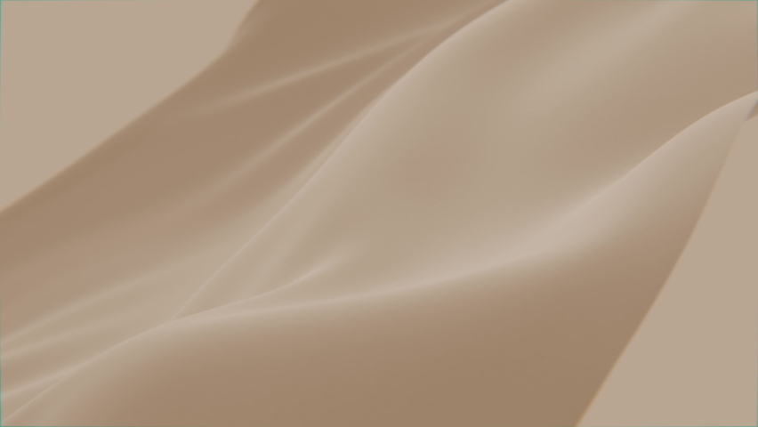 Abstract tenderness beige brown silk background luxury wave cloth satin pastel color fabric. Gold aqua liquid wave splash, wavy fluid texture. Fluttering material. 3D animation motion design wallpaper Royalty-Free Stock Footage #1095303825