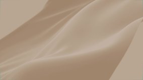Abstract tenderness beige brown silk background luxury wave cloth satin pastel color fabric. Gold aqua liquid wave splash, wavy fluid texture. Fluttering material. 3D animation motion design wallpaper