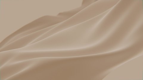 Abstract tenderness beige brown silk background luxury wave cloth satin pastel color fabric. Gold aqua liquid wave splash, wavy fluid texture. Fluttering material. 3D animation motion design wallpaper Adlı Stok Video