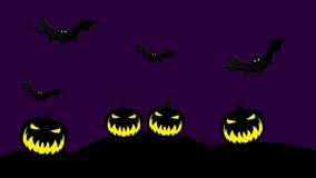 dark purple background animated halloween video with scary bats and pumpkins - Powered by Shutterstock - Get 15% off with code: PIKWIZARD15