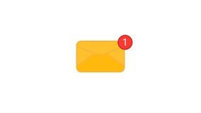 Mail inbox notification icon animation isolated on white background and green screen - Powered by Shutterstock - Get 15% off with code: PIKWIZARD15