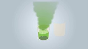 Chemicals liquid flask, tube background and 2d animation, laboratory test, experiment, medical, chemistry 