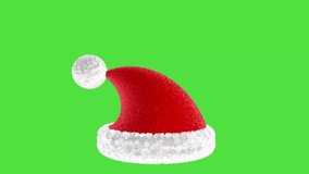 3D animation of a red Santa Claus hat on a green screen. - Powered by Shutterstock - Get 15% off with code: PIKWIZARD15