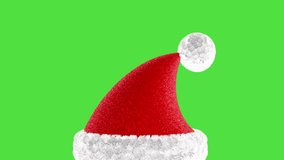 3D animation of a red Santa Claus hat on a green screen. - Powered by Shutterstock - Get 15% off with code: PIKWIZARD15