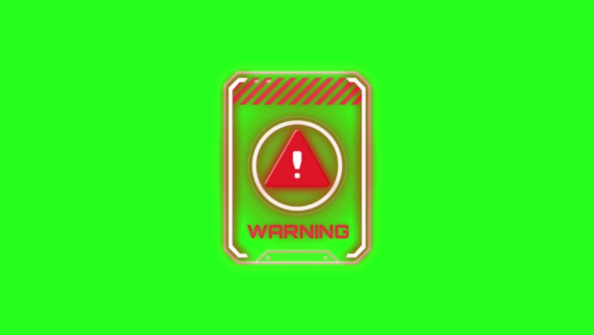 Technology Warning red icon on green and black both screen background. | Shutterstock HD Video #1095328691