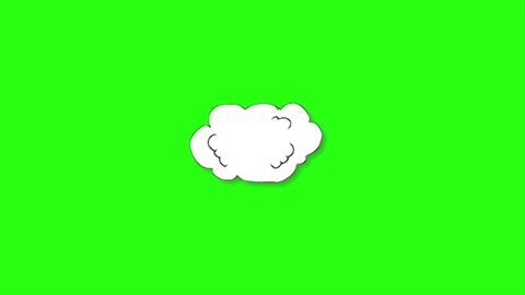 Loop Animation Comic Cloud On Green Stock Footage Video (100% Royalty ...