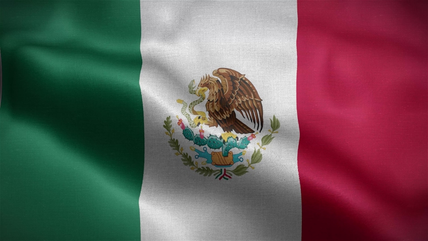 Flag of Mexico. flag fluttering in the wind. 3d animation of the Mexico  flag fluttering in the wind. Royalty-Free Stock Footage #1095335125