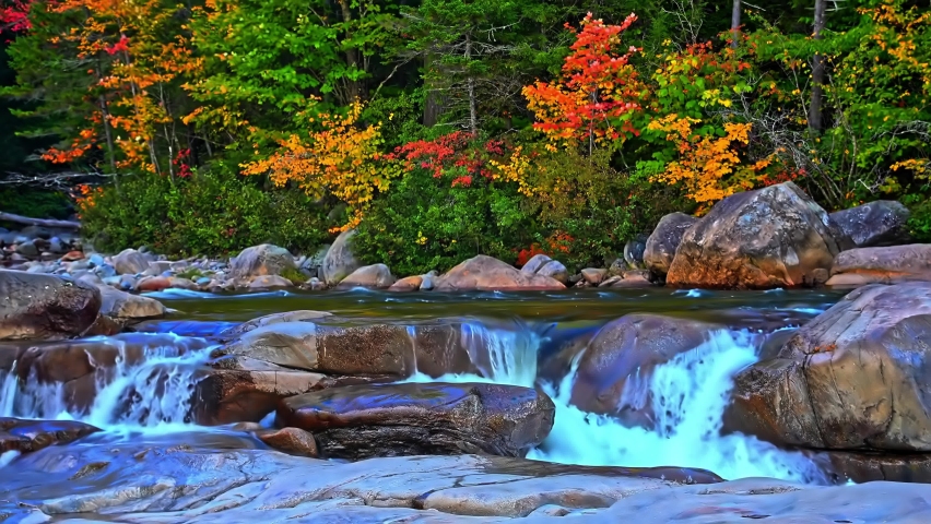 Beautiful autumn colors from New Hampshire near Swift River in October