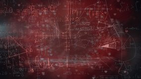 Animation of mathematical equations over heart on red background. Technology, science and digital interface concept digitally generated video. - Powered by Shutterstock - Get 15% off with code: PIKWIZARD15