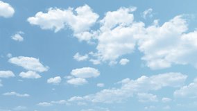Cumulus clouds form against brilliant blue sky growth Blue sky and Seamless clouds Time lapse nature rolling puffy cloud oxygen moving Time lapse white clouds Puffy fluffy blue sky in background art