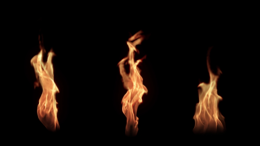 Set of Looped Torch Fire, Flame Effects Elemets on Black Background for Compositing. | Shutterstock HD Video #1095383213