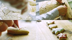 Four videos with the preparation of The BEST homemade Gingerbread Cookie