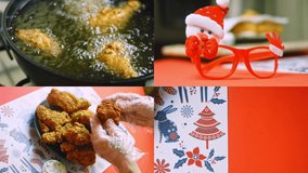 Four videos with the preparation of Christmas kitchen, I prepare fried chicken